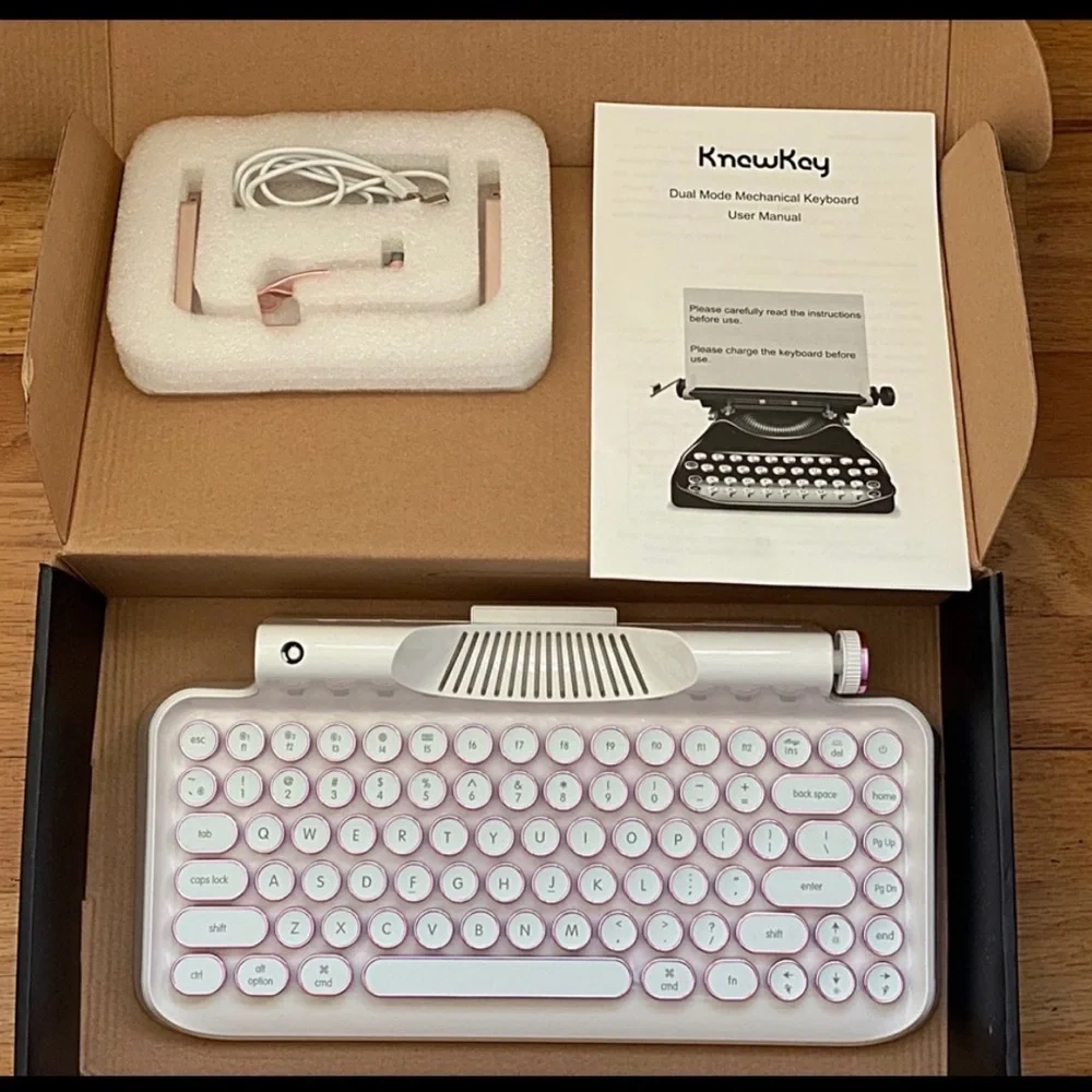 Knewkey White and Pink Bluetooth Keyboard